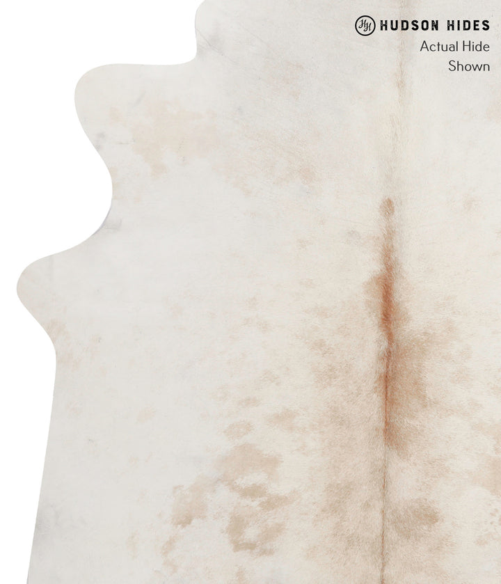 Ivory with Beige X-Large Brazilian Cowhide Rug 6'7"H x 6'3"W #89996 by Hudson Hides