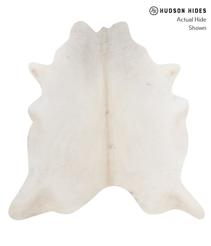 Ivory with Beige X-Large Brazilian Cowhide Rug 6'10"H x 6'9"W #90100 by Hudson Hides