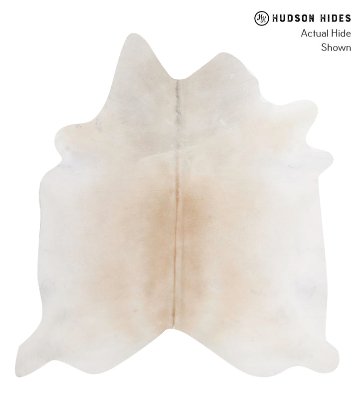 Ivory with Beige X-Large Brazilian Cowhide Rug 7'0"H x 6'8"W #90114 by Hudson Hides