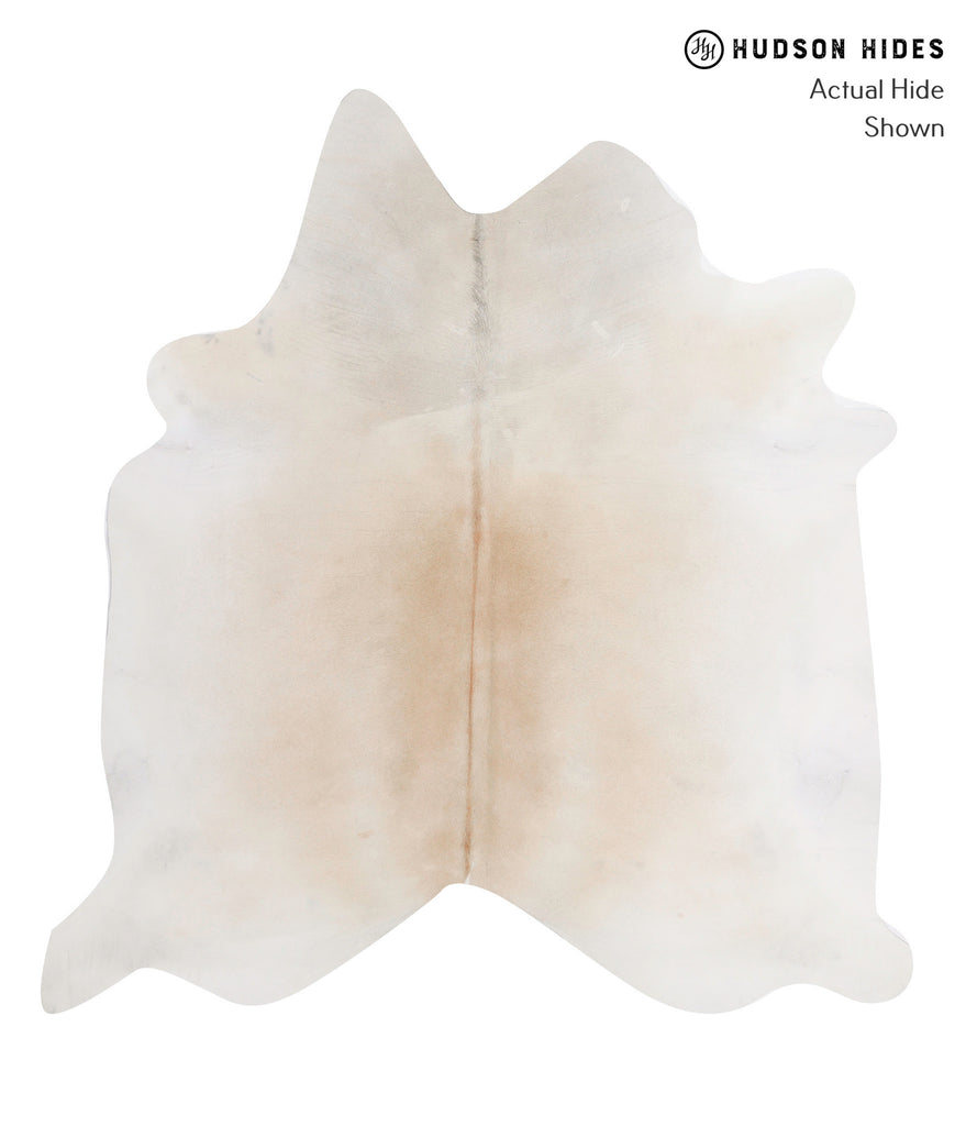 Ivory with Beige X-Large Brazilian Cowhide Rug 7'0"H x 6'8"W #90114 by Hudson Hides