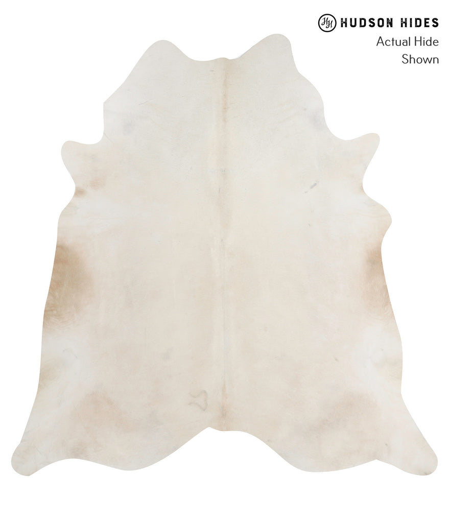 Ivory with Beige XX-Large Brazilian Cowhide Rug 7'8"H x 7'5"W #90239 by Hudson Hides