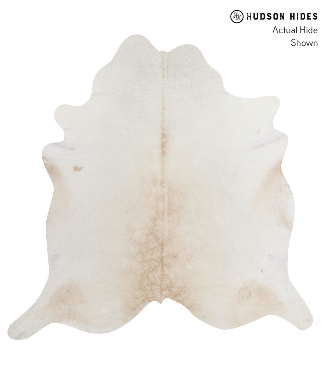 Ivory with Beige XX-Large Brazilian Cowhide Rug 7'4"H x 7'5"W #91027 b