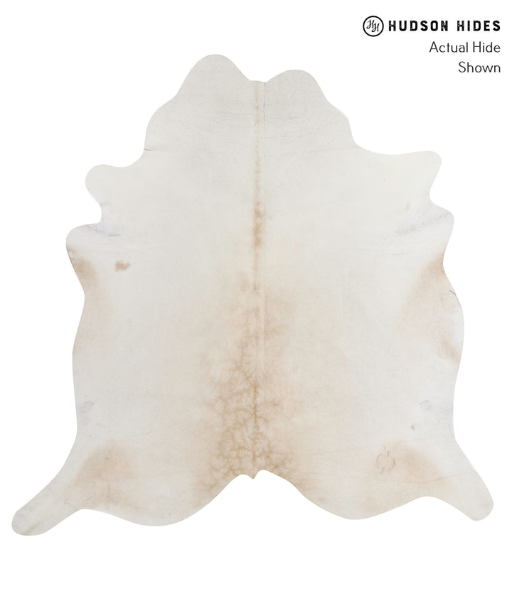 Ivory with Beige XX-Large Brazilian Cowhide Rug 7'4"H x 7'5"W #91027 by Hudson Hides