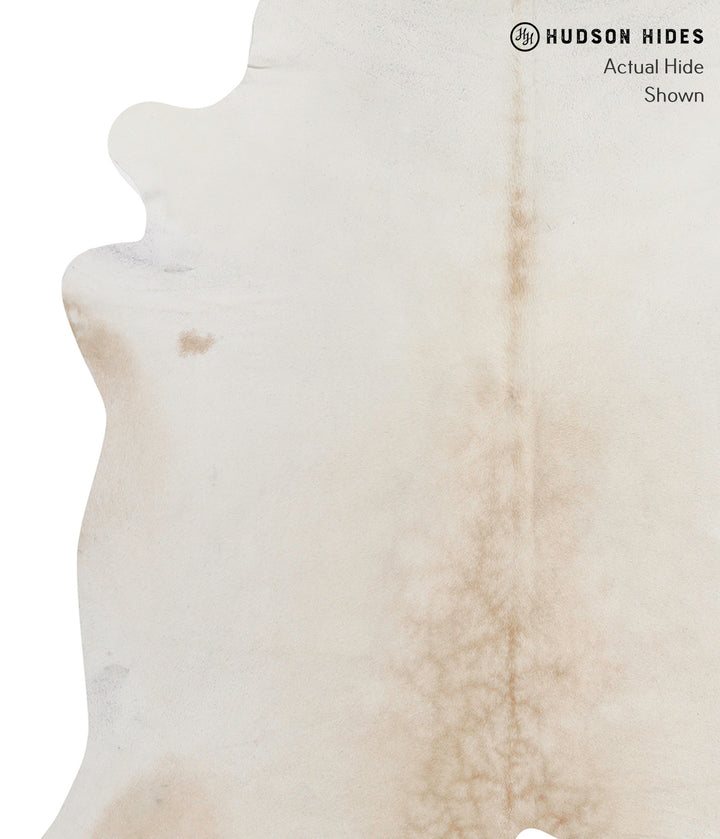 Ivory with Beige XX-Large Brazilian Cowhide Rug 7'4"H x 7'5"W #91027 by Hudson Hides