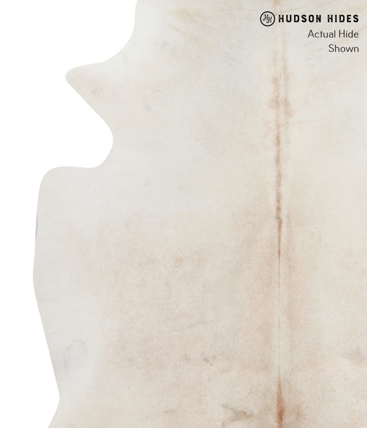 Ivory with Beige X-Large Brazilian Cowhide Rug 7'3"H x 6'9"W #91177 by Hudson Hides