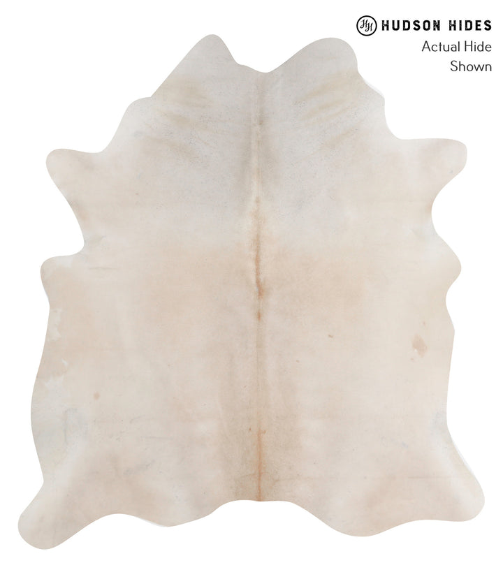 Ivory with Beige X-Large Brazilian Cowhide Rug 7'2"H x 6'6"W #91381 by Hudson Hides