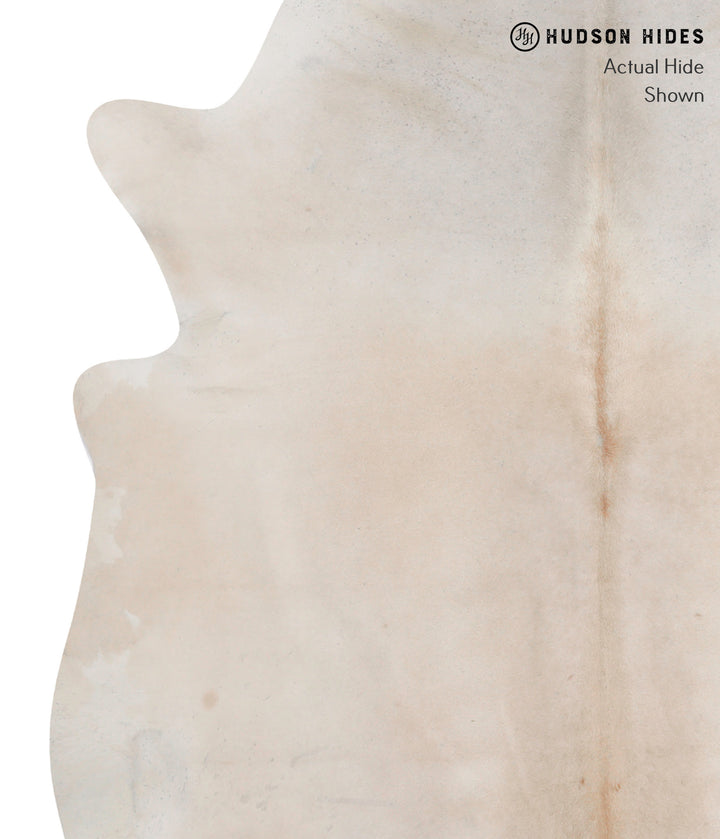 Ivory with Beige X-Large Brazilian Cowhide Rug 7'2"H x 6'6"W #91381 by Hudson Hides