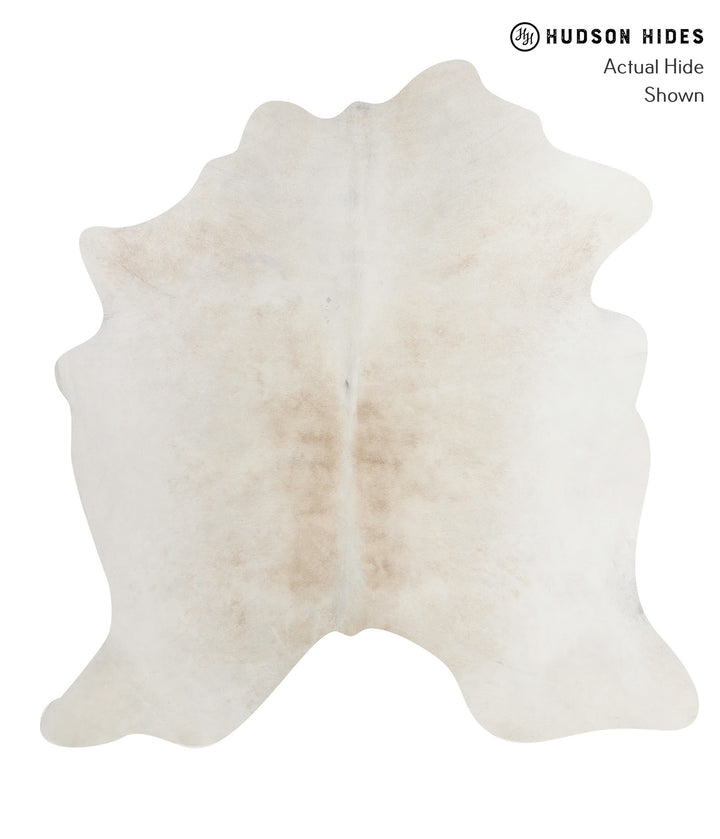 Ivory with Beige X-Large Brazilian Cowhide Rug 6'11"H x 6'6"W #91513 by Hudson Hides