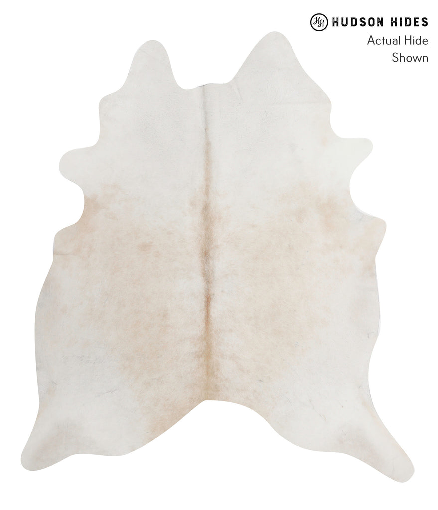Ivory with Beige X-Large Brazilian Cowhide Rug 7'5"H x 6'6"W #91633 by Hudson Hides
