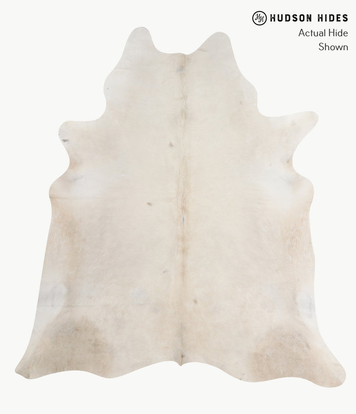 Ivory with Beige XX-Large Brazilian Cowhide Rug 7'7"H x 6'11"W #91867 by Hudson Hides