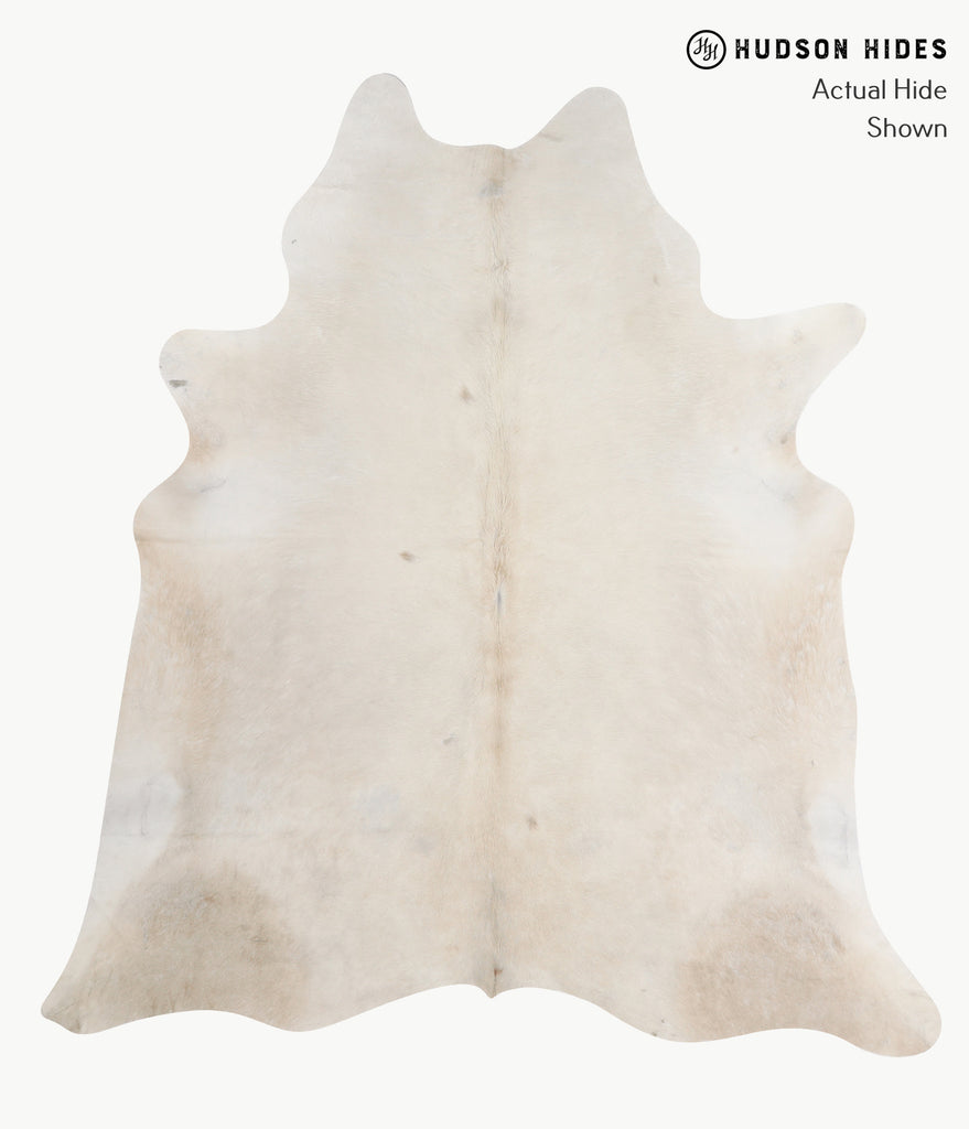 Ivory with Beige XX-Large Brazilian Cowhide Rug 7'7"H x 6'11"W #91867 by Hudson Hides