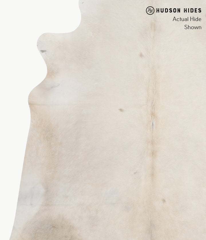Ivory with Beige XX-Large Brazilian Cowhide Rug 7'7"H x 6'11"W #91867 by Hudson Hides