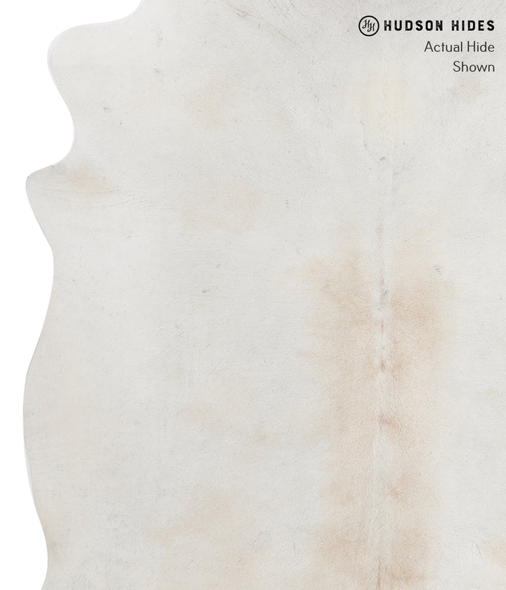 Ivory with Beige X-Large Brazilian Cowhide Rug 6'8"H x 6'3"W #91910 by Hudson Hides