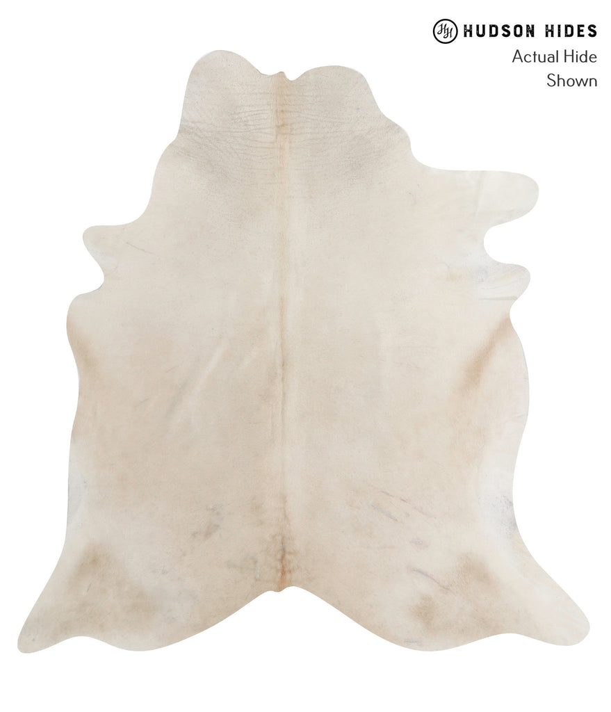 Ivory with Beige X-Large Brazilian Cowhide Rug 6'6"H x 6'1"W #92452 by Hudson Hides