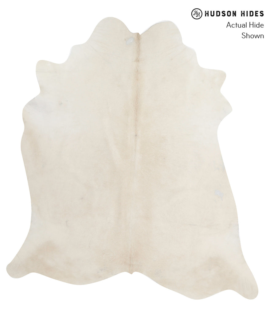 Ivory with Beige X-Large Brazilian Cowhide Rug 7'3"H x 6'7"W #92662 by Hudson Hides