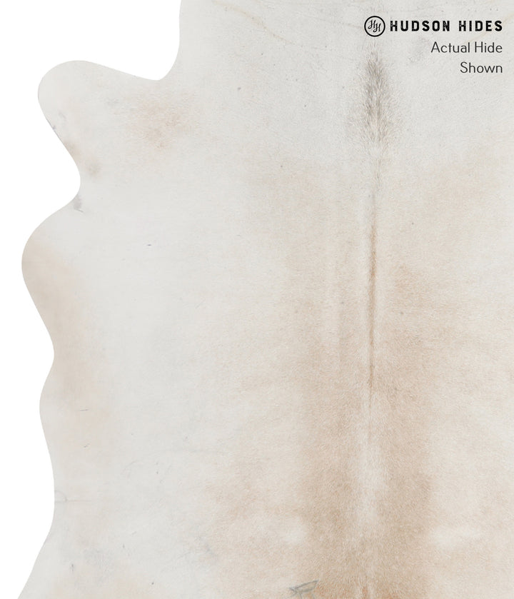 Ivory with Beige X-Large Brazilian Cowhide Rug 6'8"H x 6'4"W #92804 by Hudson Hides
