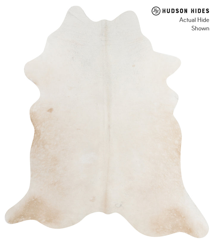 Ivory with Beige X-Large Brazilian Cowhide Rug 7'1"H x 6'2"W #92972 by Hudson Hides