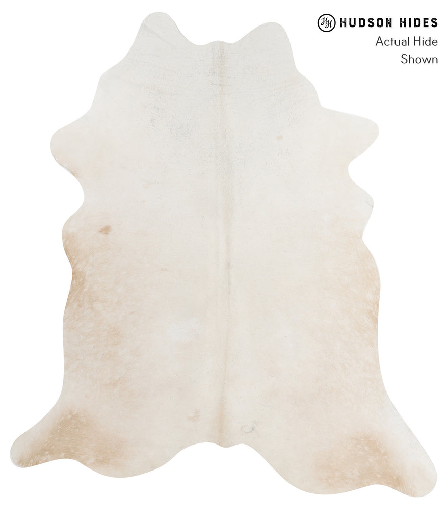 Ivory with Beige X-Large Brazilian Cowhide Rug 7'1"H x 6'2"W #92972 by Hudson Hides