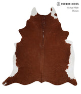 Brown and White Regular XX-Large Brazilian Cowhide Rug 7'9"H x 7'3"W #A3339 by Hudson Hides