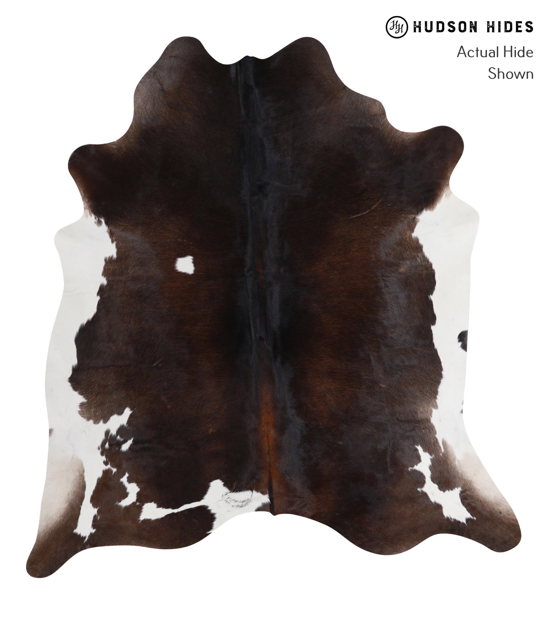 Chocolate and White Cowhide Rug #A3444