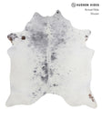 Salt and Pepper Black X-Large Brazilian Cowhide Rug 7'2"H x 6'9"W #A3485 by Hudson Hides