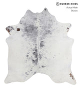 Salt and Pepper Black X-Large Brazilian Cowhide Rug 7'2"H x 6'9"W #A3485 by Hudson Hides