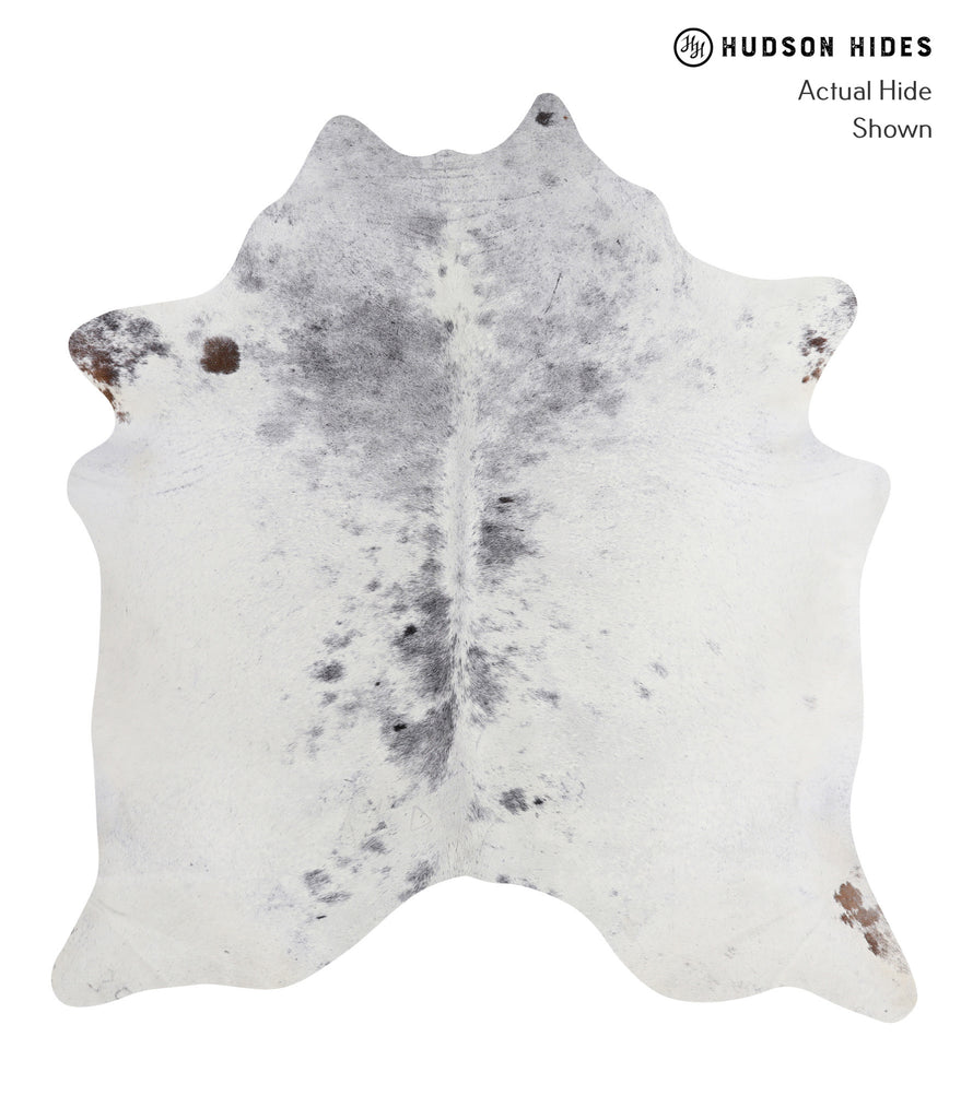 Salt and Pepper Black X-Large Brazilian Cowhide Rug 7'2"H x 6'9"W #A3485 by Hudson Hides