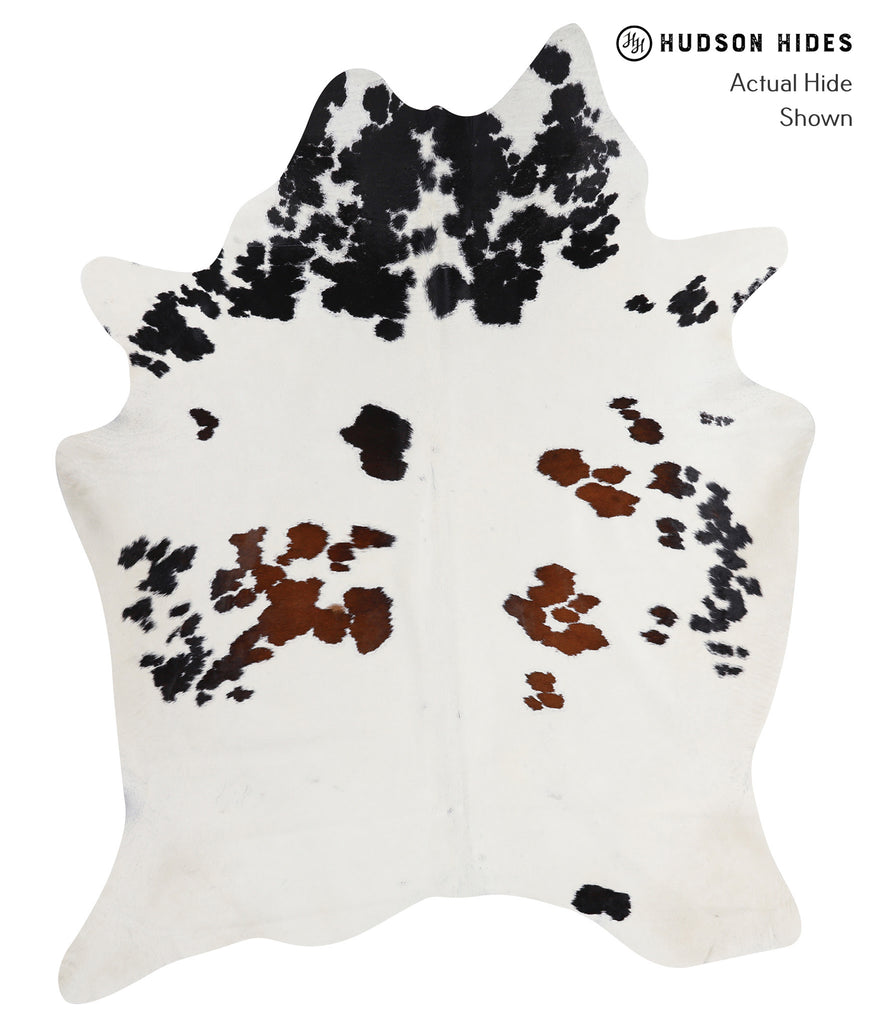 Chocolate and White X-Large Brazilian Cowhide Rug 7'11"H x 6'2"W #A3490 by Hudson Hides