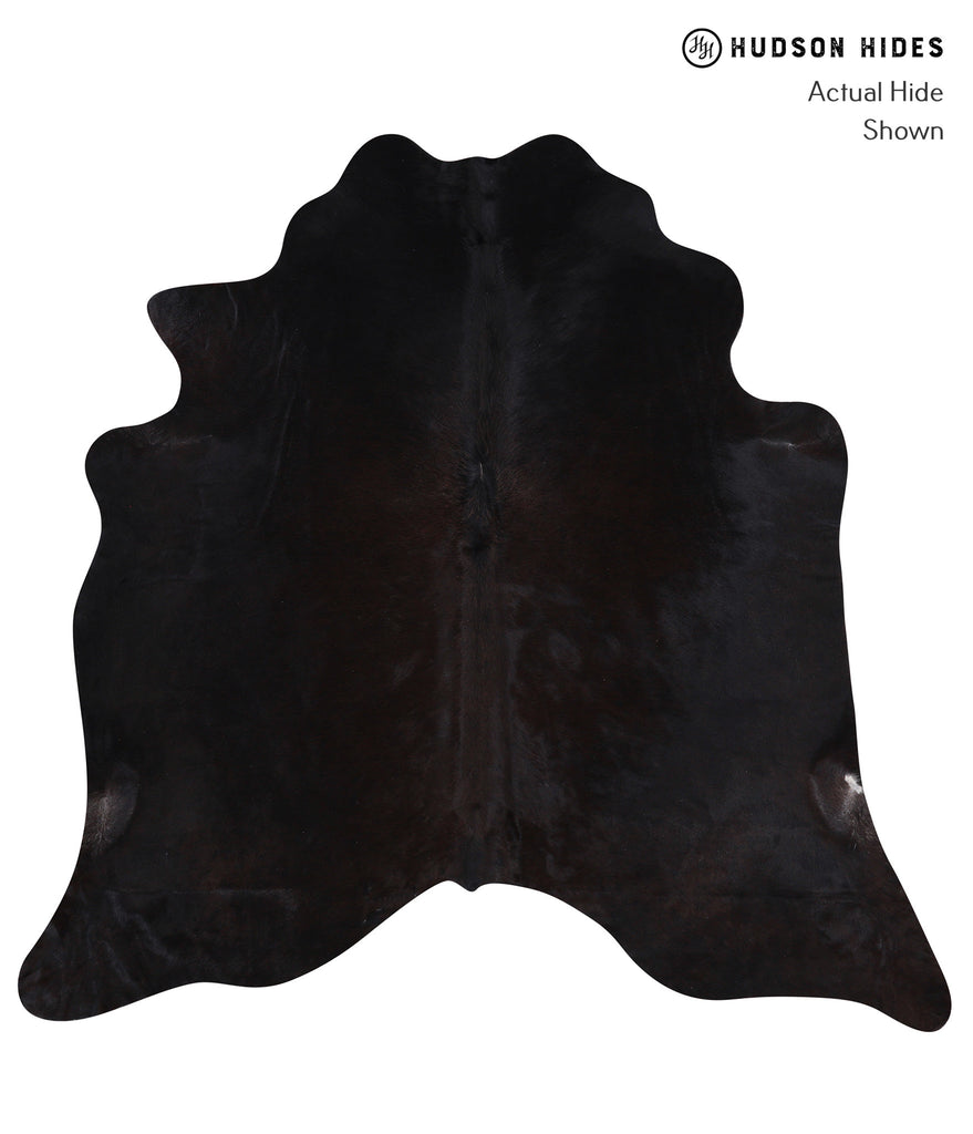 Solid Black X-Large Brazilian Cowhide Rug 6'7"H x 6'10"W #A3565 by Hudson Hides