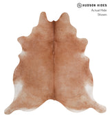 Solid Brown XX-Large Brazilian Cowhide Rug 7'3"H x 7'1"W #A3685 by Hudson Hides