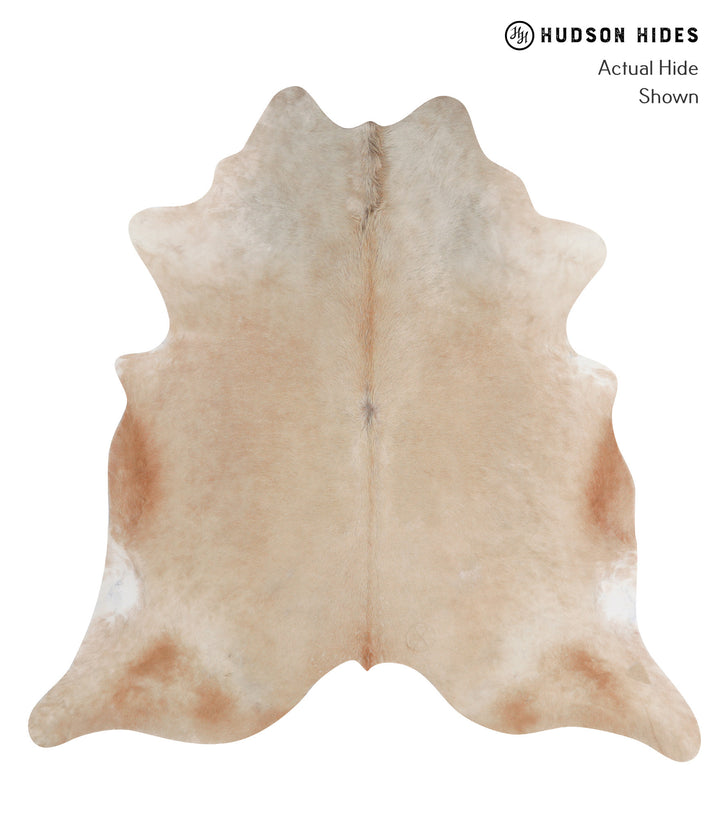 Beige X-Large Brazilian Cowhide Rug 6'8"H x 6'9"W #A3703 by Hudson Hides