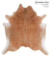 Solid Brown XX-Large Brazilian Cowhide Rug 7'8"H x 7'0"W #A3717 by Hudson Hides