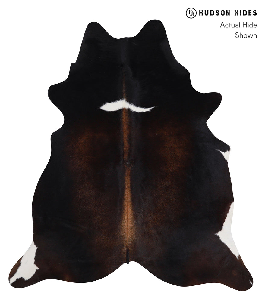 Chocolate and White X-Large Brazilian Cowhide Rug 6'10"H x 6'2"W #A3828 by Hudson Hides