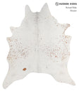 Salt and Pepper Brown X-Large Brazilian Cowhide Rug 7'7"H x 6'6"W #A3857 by Hudson Hides