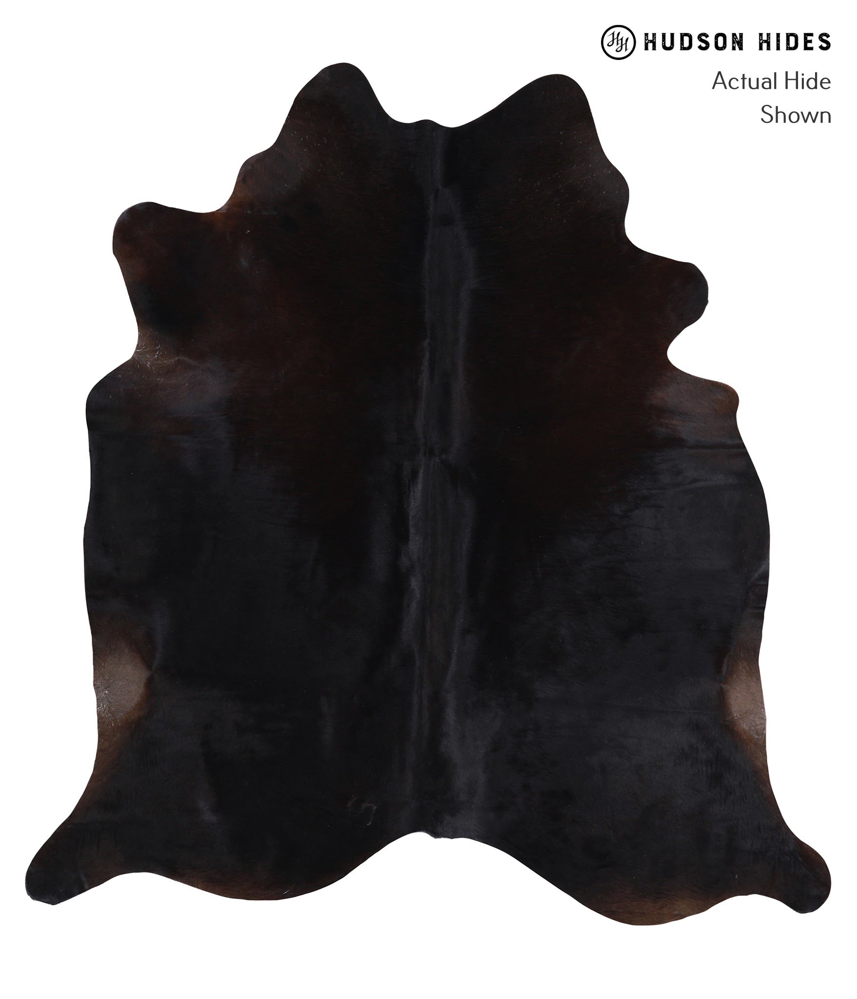 Solid Black Cowhide Rug #A3946