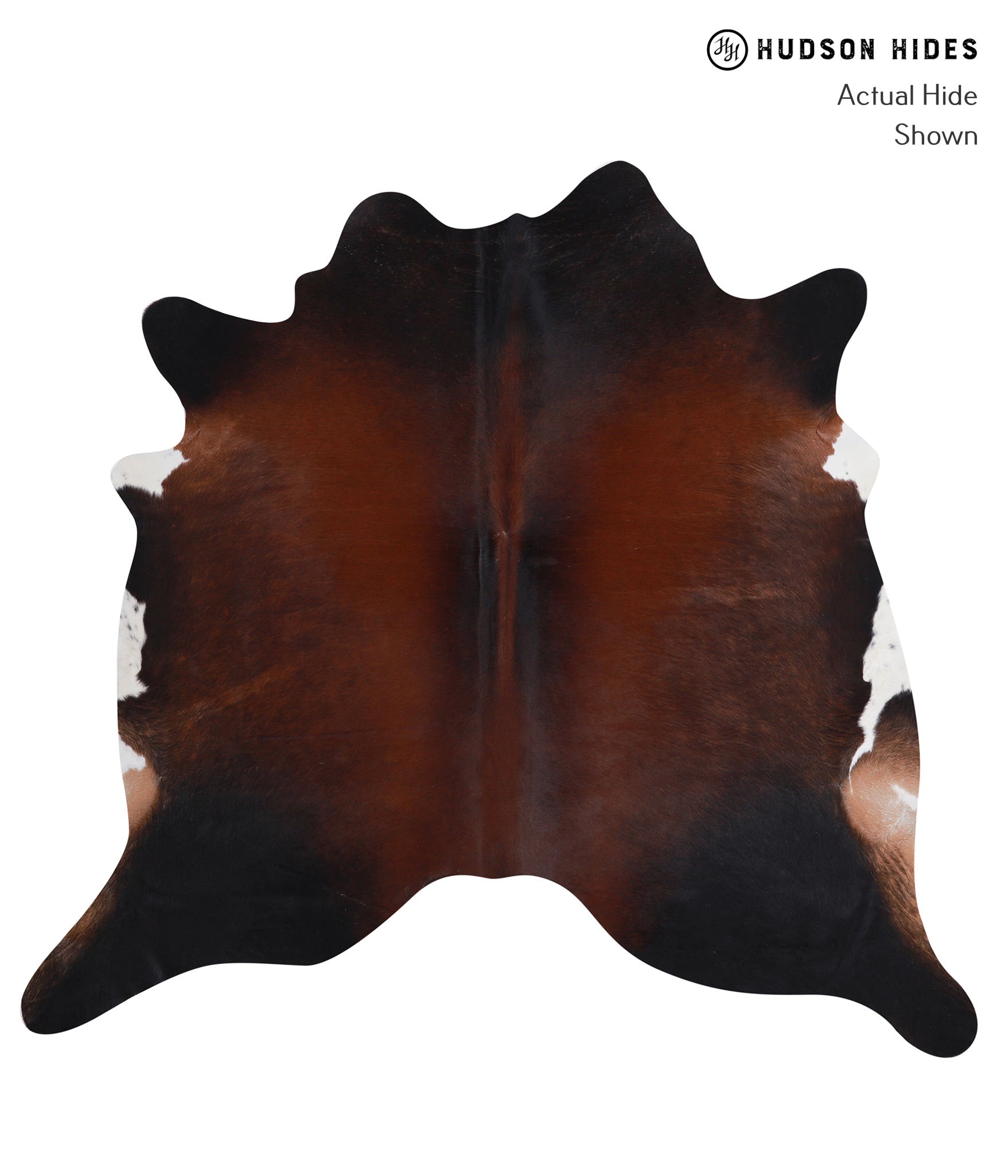 Brown with Red Cowhide Rug #A4111
