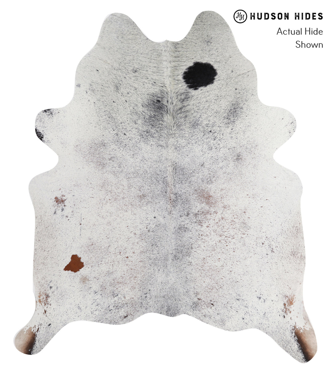 Salt and Pepper Black X-Large Brazilian Cowhide Rug 7'4"H x 6'4"W #A44