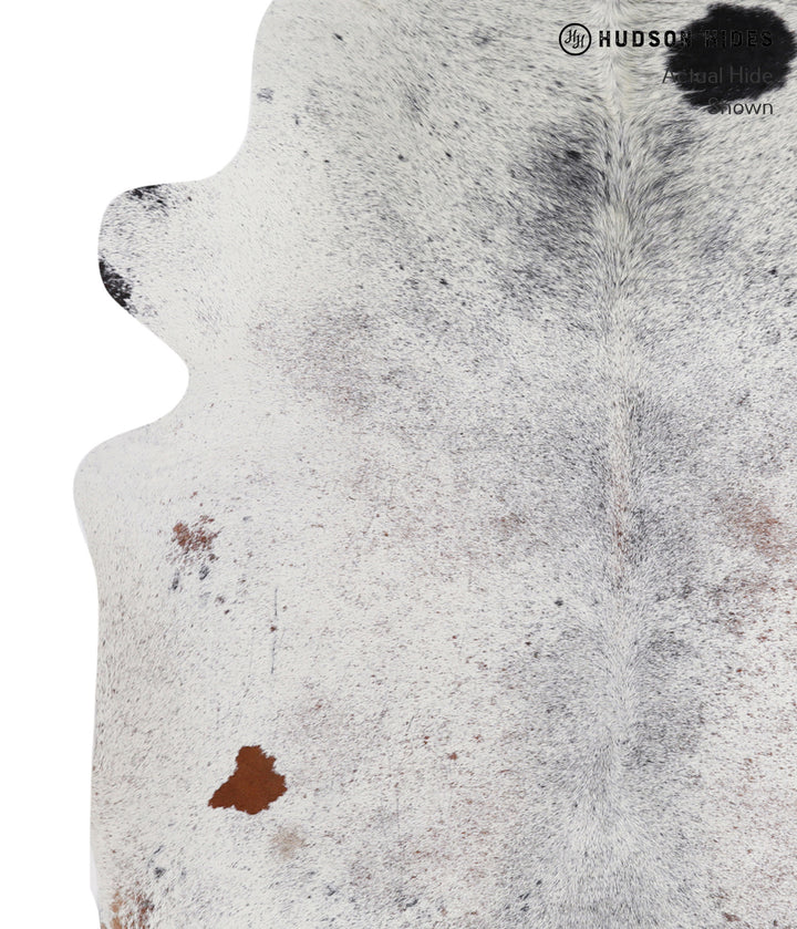 Salt and Pepper Black X-Large Brazilian Cowhide Rug 7'4"H x 6'4"W #A4403 by Hudson Hides