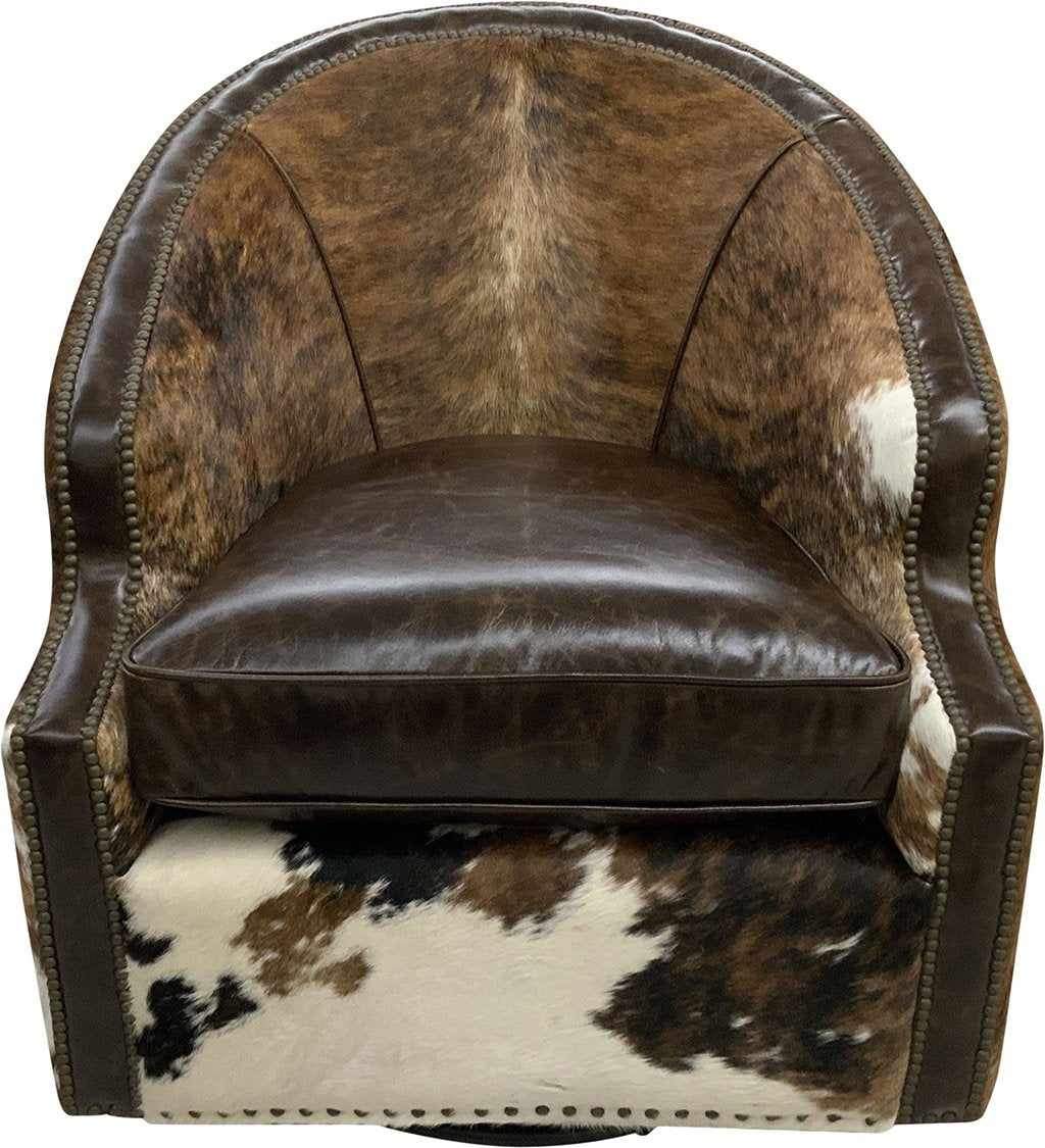 Bronco Barrel Western Cowhide Chair