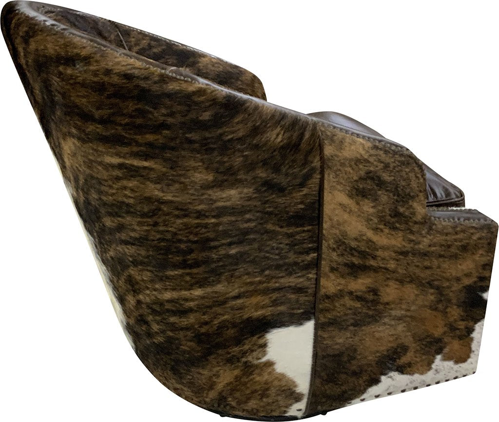 Bronco Barrel Western Cowhide Chair