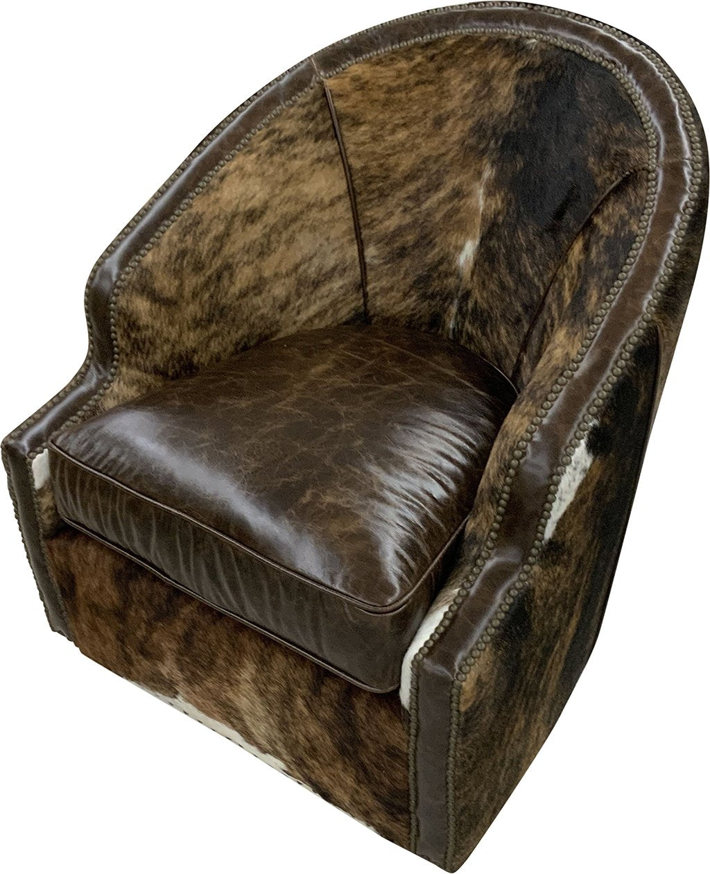 Bronco Barrel Western Cowhide Chair