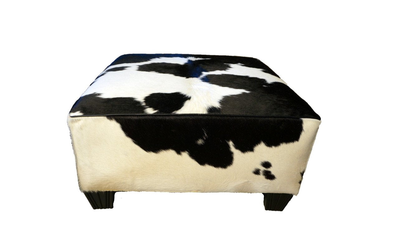 Black and White Ottoman - 36"x36"