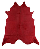 Red Dyed X-Large Brazilian Cowhide Rug 6'0H x 7'5 W #1001RED by Hudson Hides