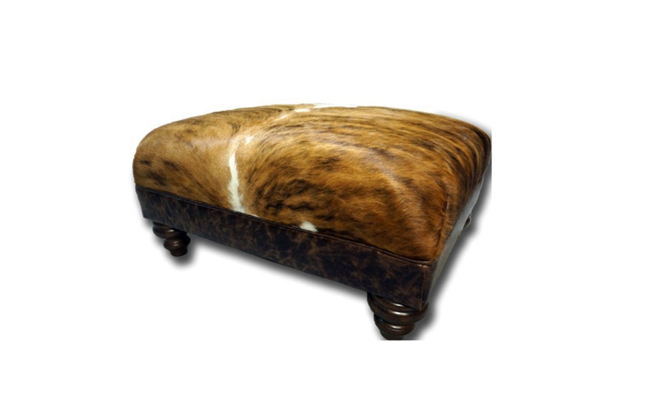 Cowhide Small Roll Top Ottoman