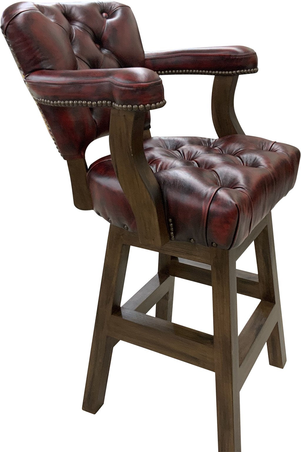 Hand Rubbed Crimson tufted Barstool