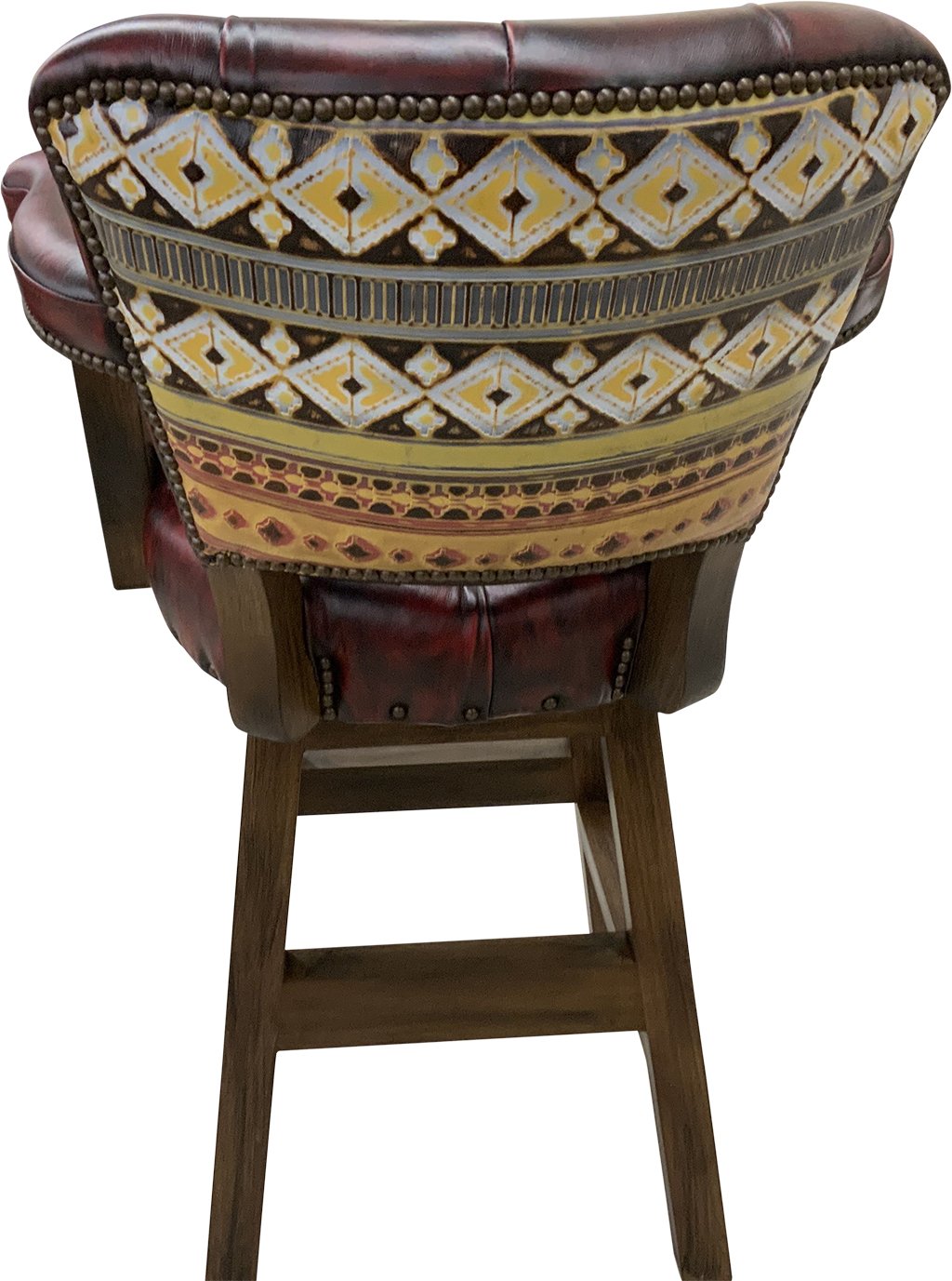 Hand Rubbed Crimson tufted Barstool