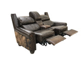 Rustic Lodge Double Reclining Theater Love Seat