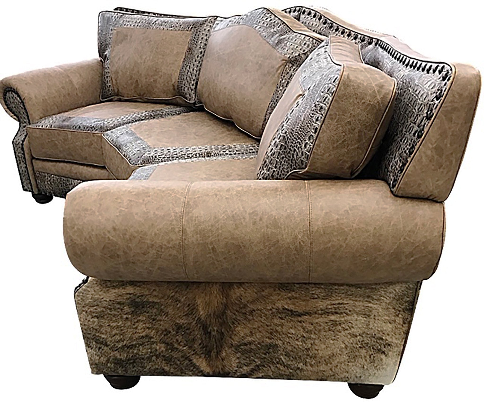 Palomino Conversational Western Cowhide Sofa