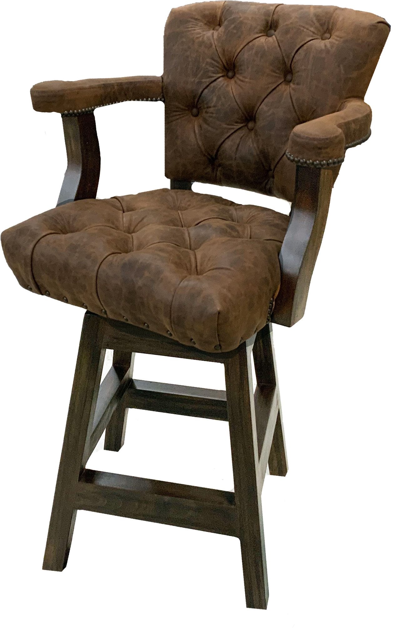 Axis tufted Pecan Barstool