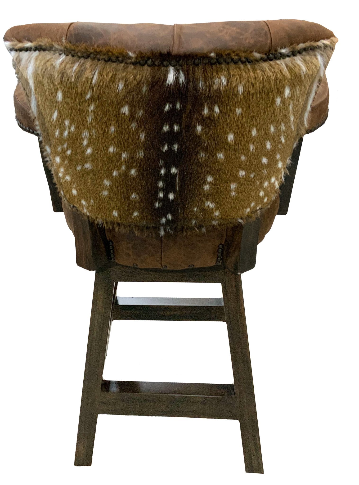 Pecan Axis Tufted Western Barstool